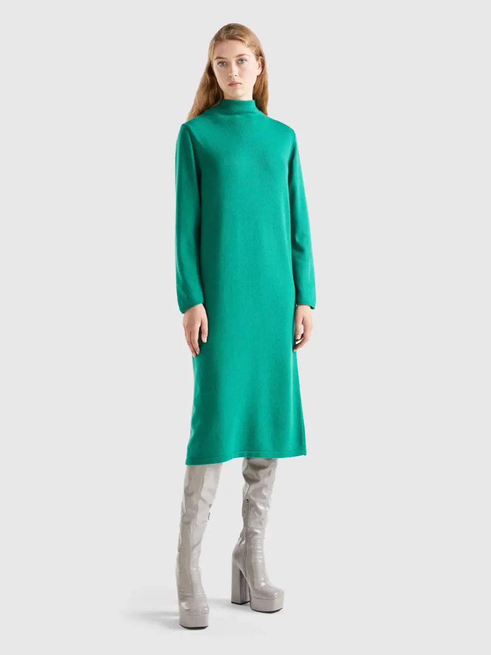 Benetton cashmere blend midi dress. 1