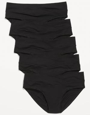 Maternity 5-Pack Soft-Knit Low-Rise Bikini Underwear black