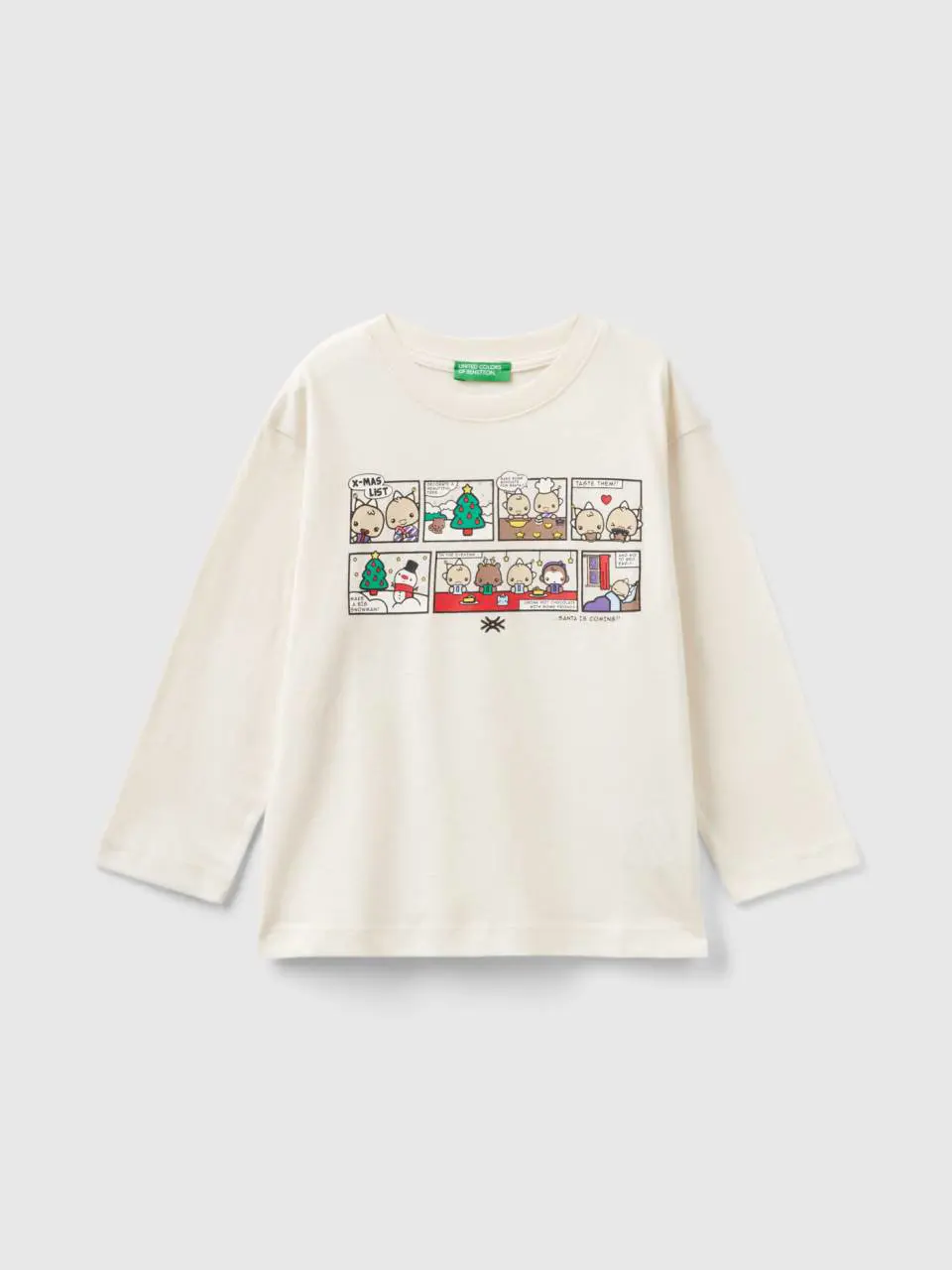 Benetton warm t-shirt with christmas print. 1