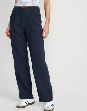 Extra High-Waisted Taylor Wide-Leg Trouser Suit Pants blue