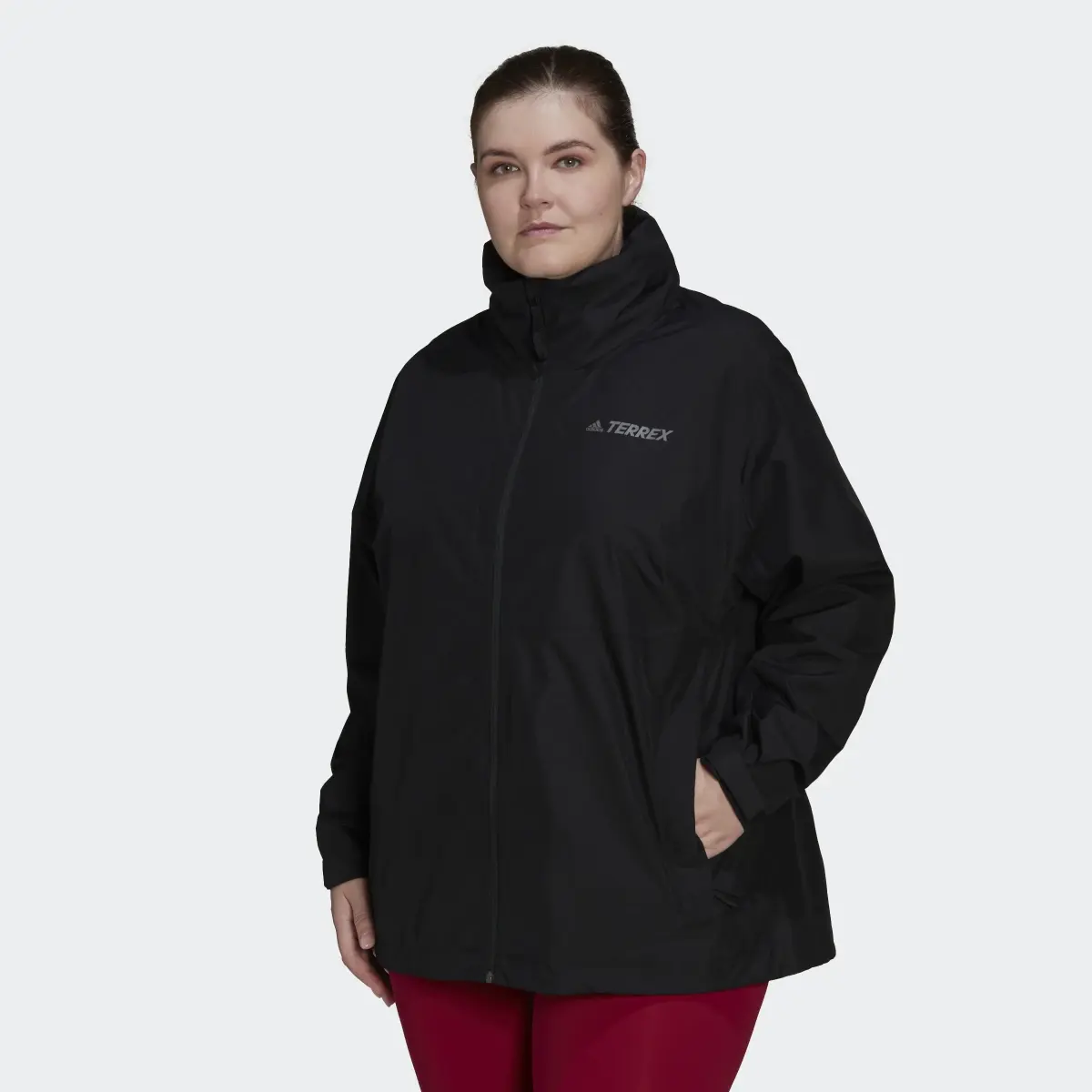 Adidas Terrex Multi RAIN.RDY Two-Layer Rain Jacket (Plus Size). 2
