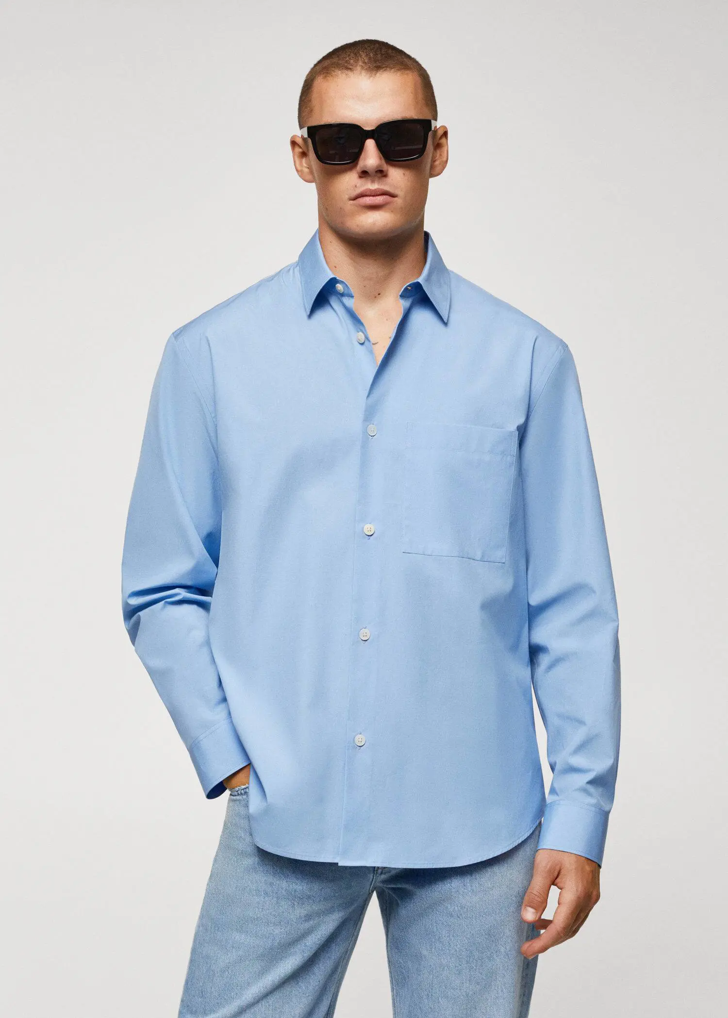 Mango Camicia relaxed-fit cotone tasca. 1