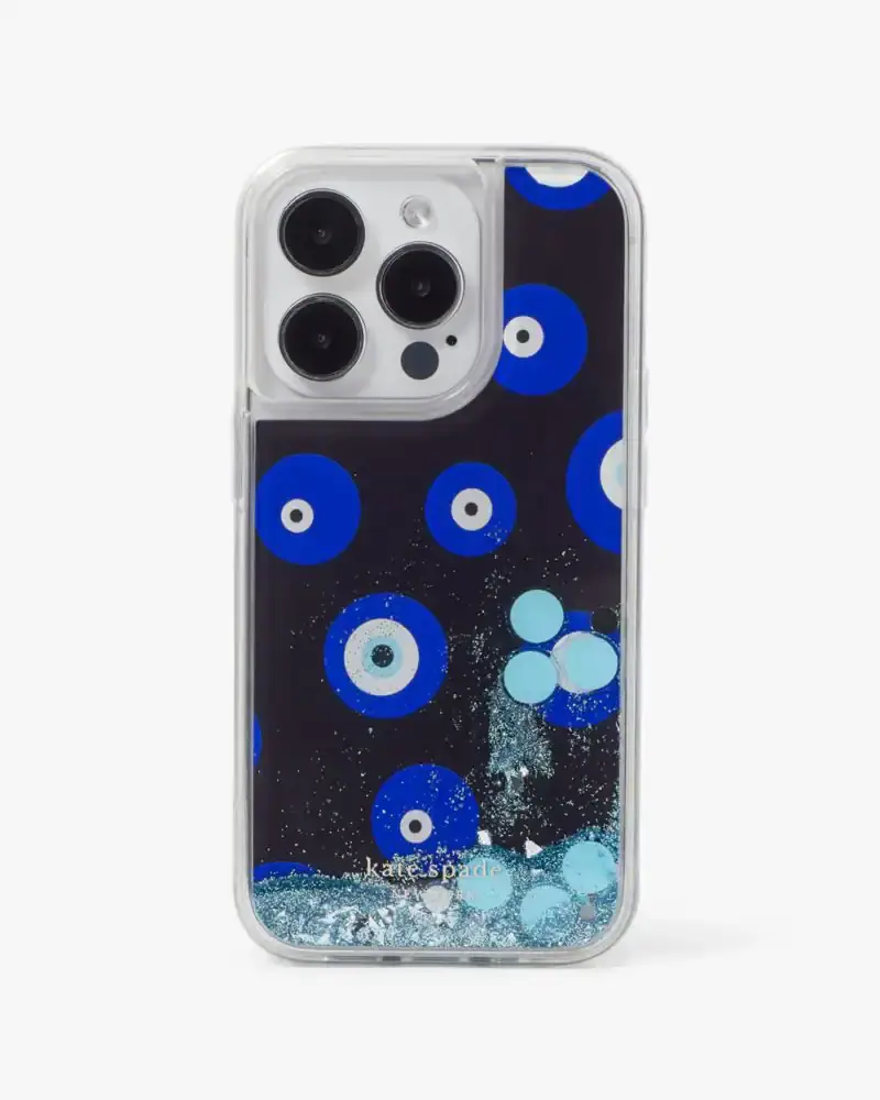 Kate Spade Evil Eye Liquid Glitter iPhone 14 Pro Case. 1