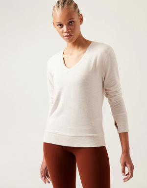 Athleta Sunrise V&#45Neck Sweatshirt brown