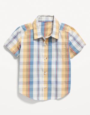 Plaid Poplin Pocket Shirt for Toddler Boys yellow