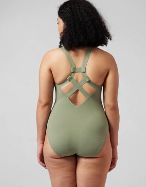 Palm One Piece Swimsuit green