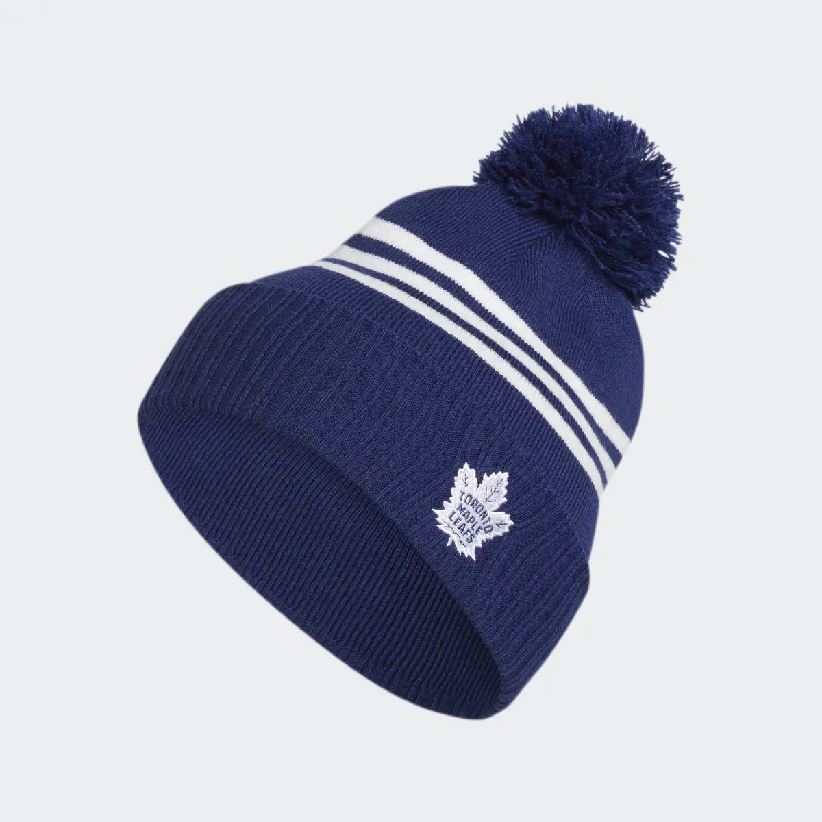 Adidas Maple Leafs Cuffed Pom Beanie. 2