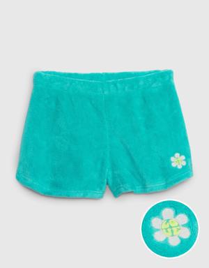 Gap Kids Fuzzy PJ Shorts blue