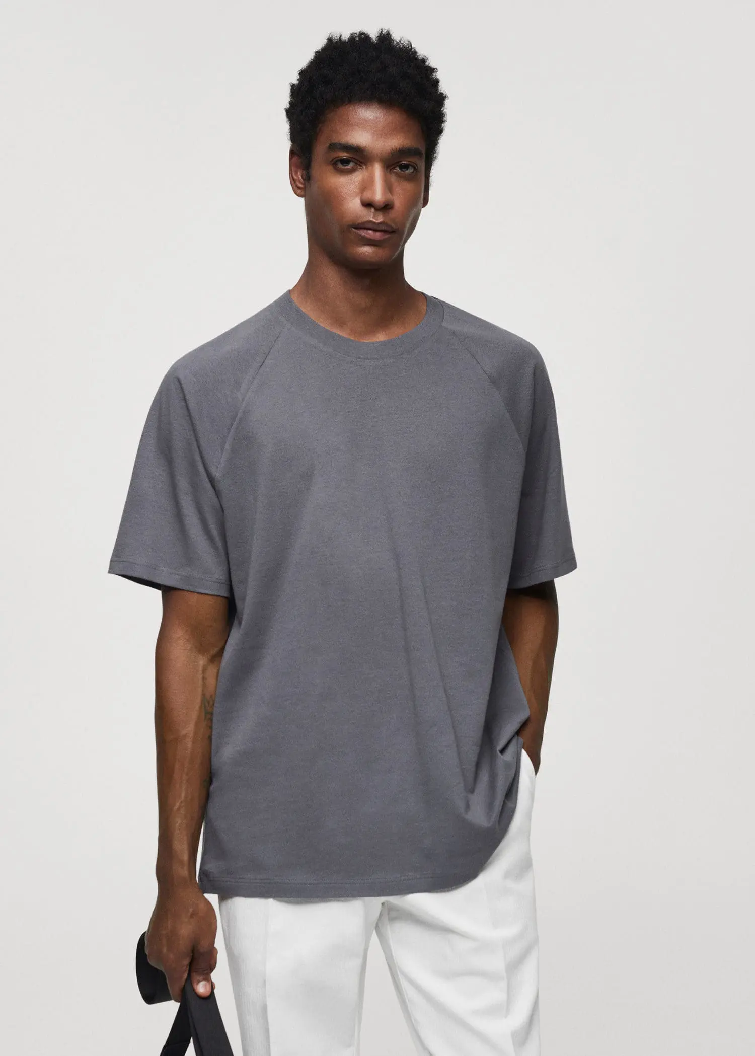 Mango Relaxed fit cotton t-shirt. 1
