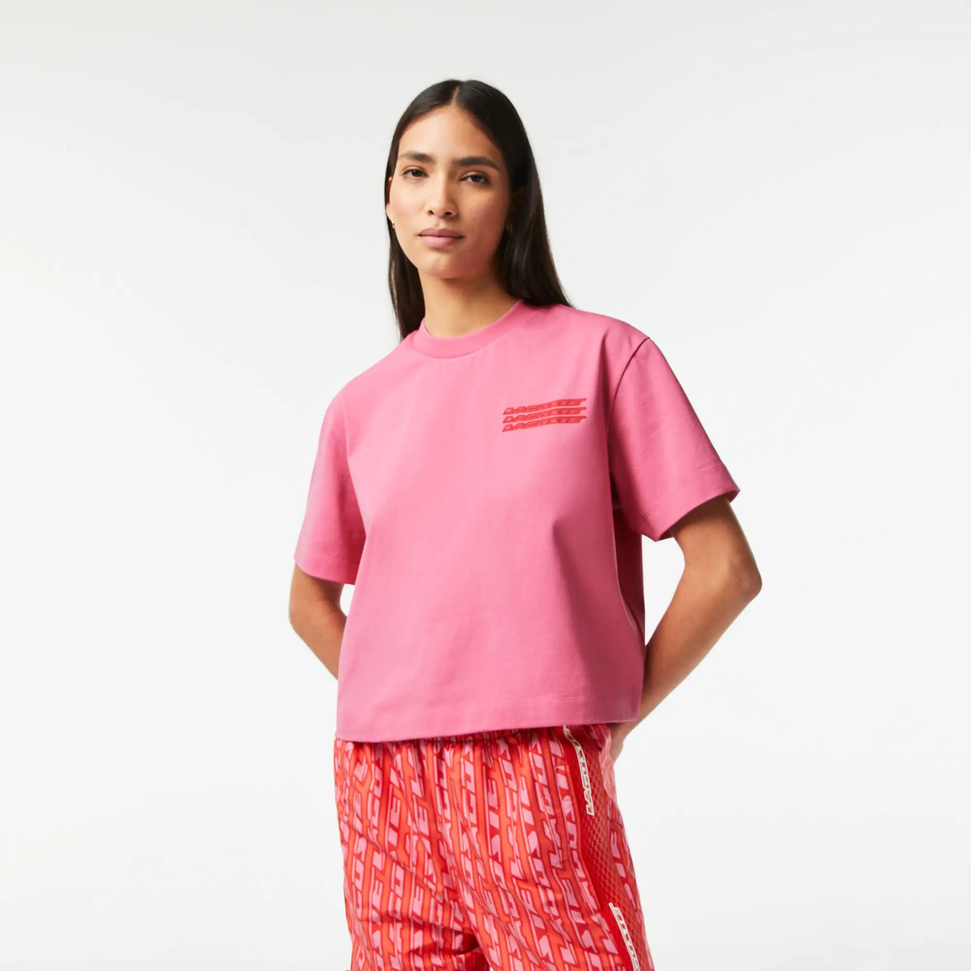 Lacoste Women’s Oversized Cotton Jersey T-Shirt. 1