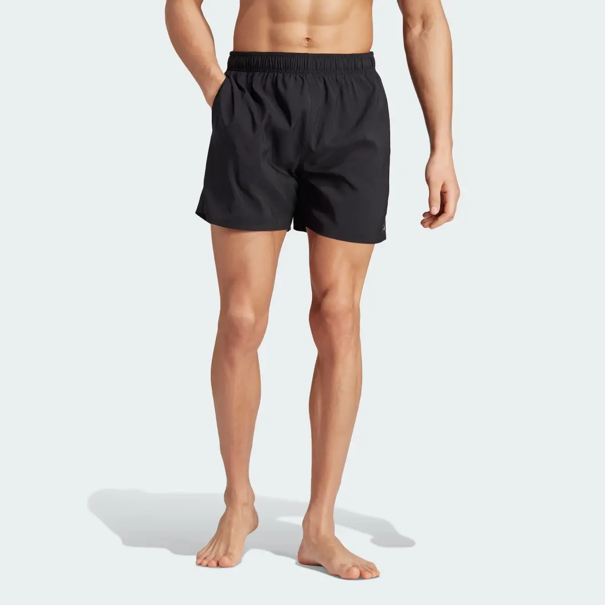 Adidas Solid CLX Short-Length Swim Shorts. 1