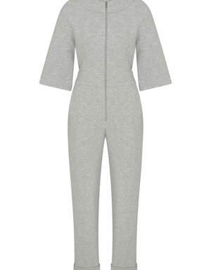 Grey Textured Jumpsuit