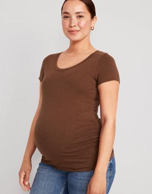 Old Navy Maternity EveryWear Slub-Knit Scoop-Neck T-Shirt brown