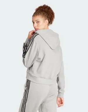 Adidas Essentials 3-Stripes Animal Print Relaxed Hoodie. 3 Adidas Essentials 3-Stripes Animal Print Relaxed Hoodie. 3