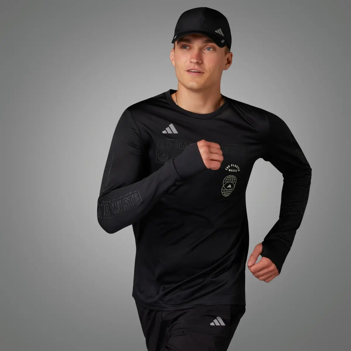 Adidas Global Running Long Sleeve T-Shirt. 1