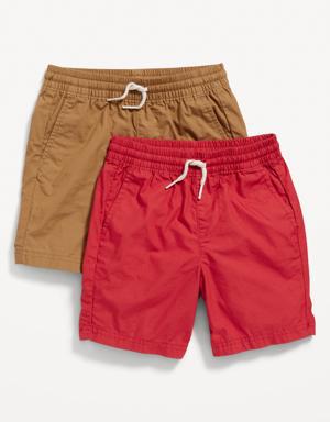 Drawstring Poplin Shorts 2-Pack for Toddler Boys brown
