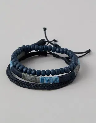 American Eagle O Blue Bead & Wrap Bracelets 3-Pack. 1