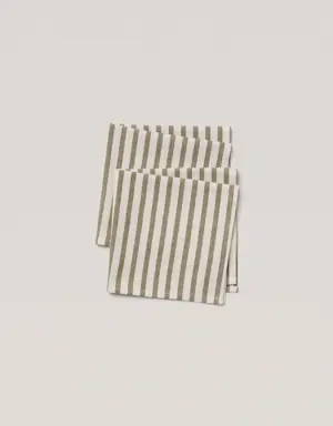 Gestreifte Serviette aus 100 % Baumwolle 50 x 50 cm