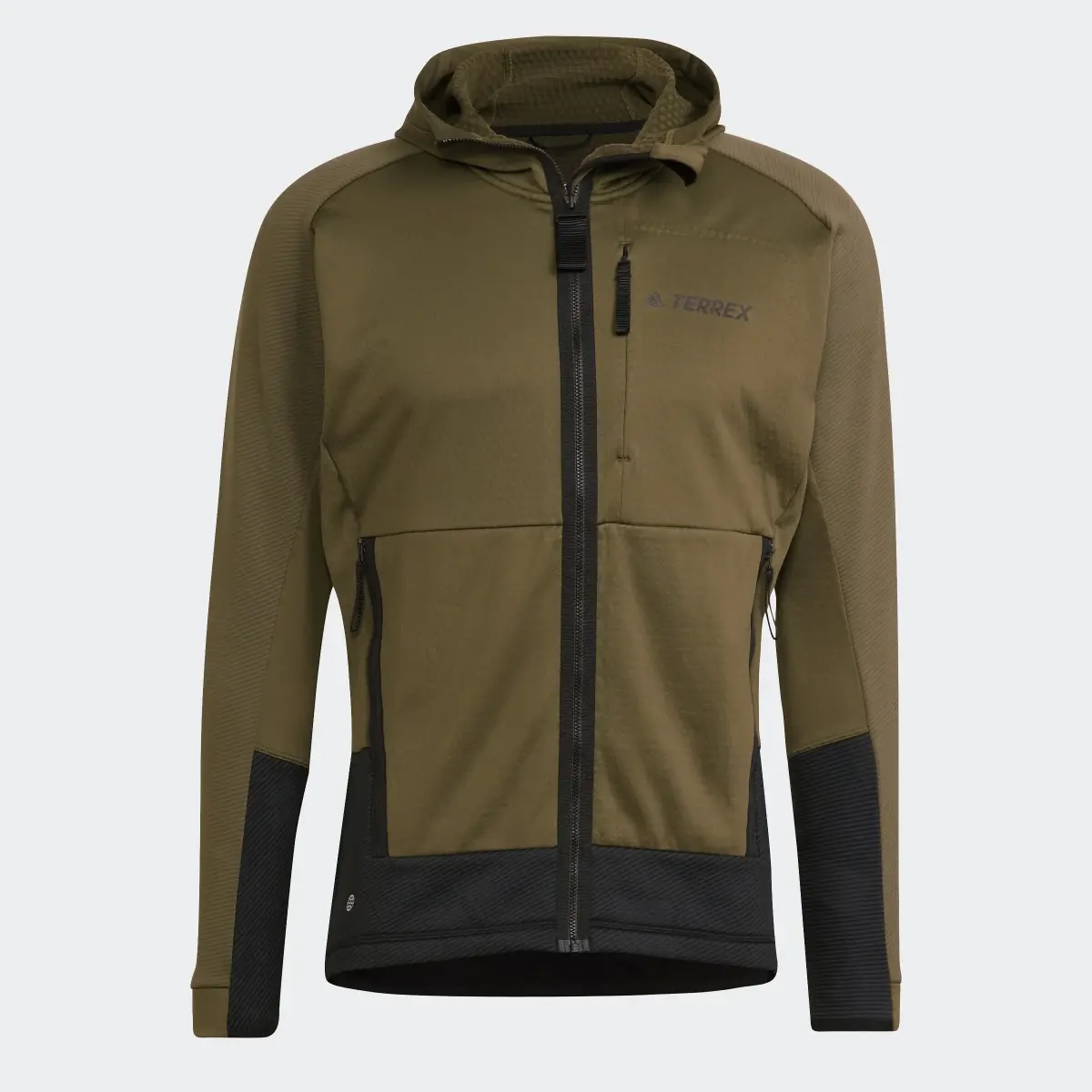 Adidas Terrex Tech Flooce Hooded Hiking Fleece Jacket. 1