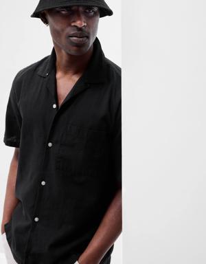 Gap Linen-Cotton Vacay Shirt black