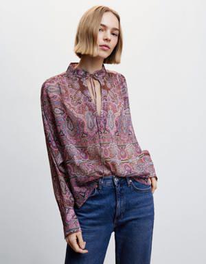Bow printed blouse