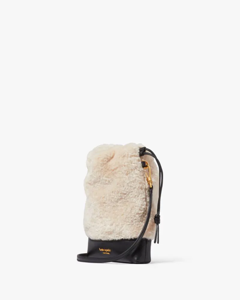 Kate Spade Eva Faux Shearling Bucket Phone Crossbody. 3