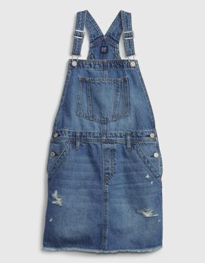 Kids Denim Pinafore Dress blue