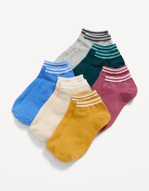 Patterned Ankle Socks 6-Pack for Girls multi
