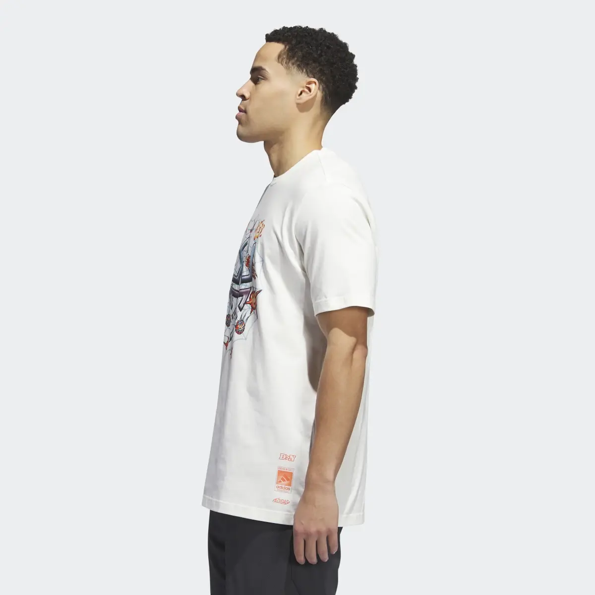 Adidas Donovan Mitchell 8-Bit Graphics Signature Basketball Graphic Tee. 3