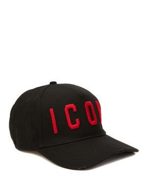 Icon Siyah Kırmızı Nakışlı Erkek Şapka