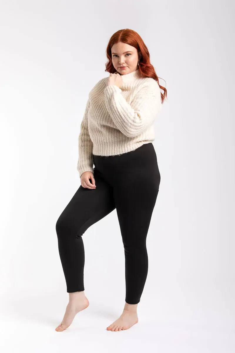 Just Cozy Black - Cozy Lined Leggings - Adult XS-S. 2