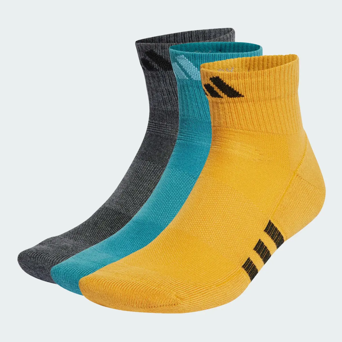 Adidas Performance Cushioned Mid-Cut Socks 3 Pairs. 2