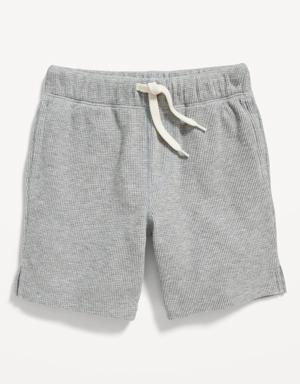Old Navy Functional Drawstring Waffle-Knit Shorts for Toddler Boys gray