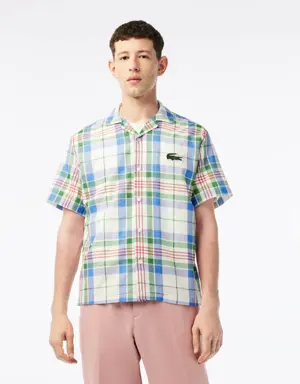Lacoste Men’s Short Sleeve Organic Cotton Check Shirt