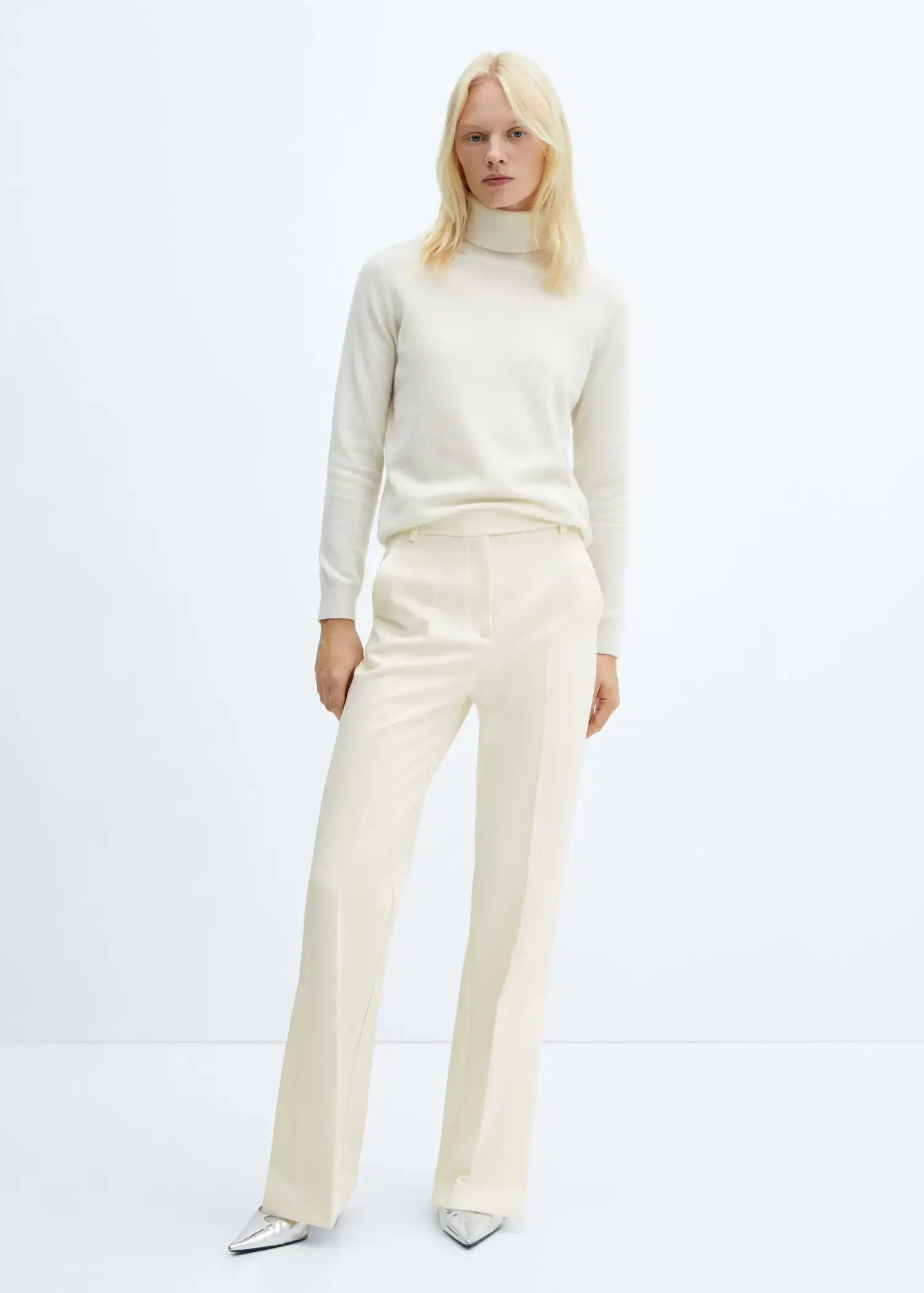 Mango Straight trousers with openings. 2