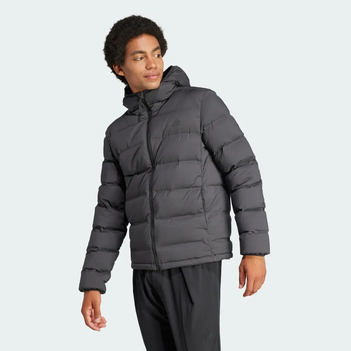 Adidas Helionic Stretch Hooded Down Jacket. 2