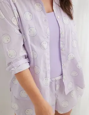 Smiley® Poplin PJ-to-Party Shirt