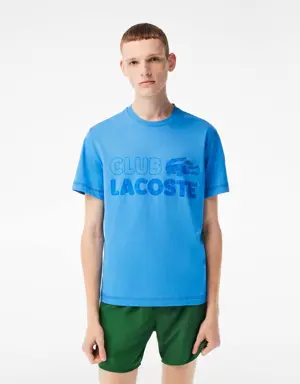 T-shirt homme Lacoste imprimé vintage en coton biologique