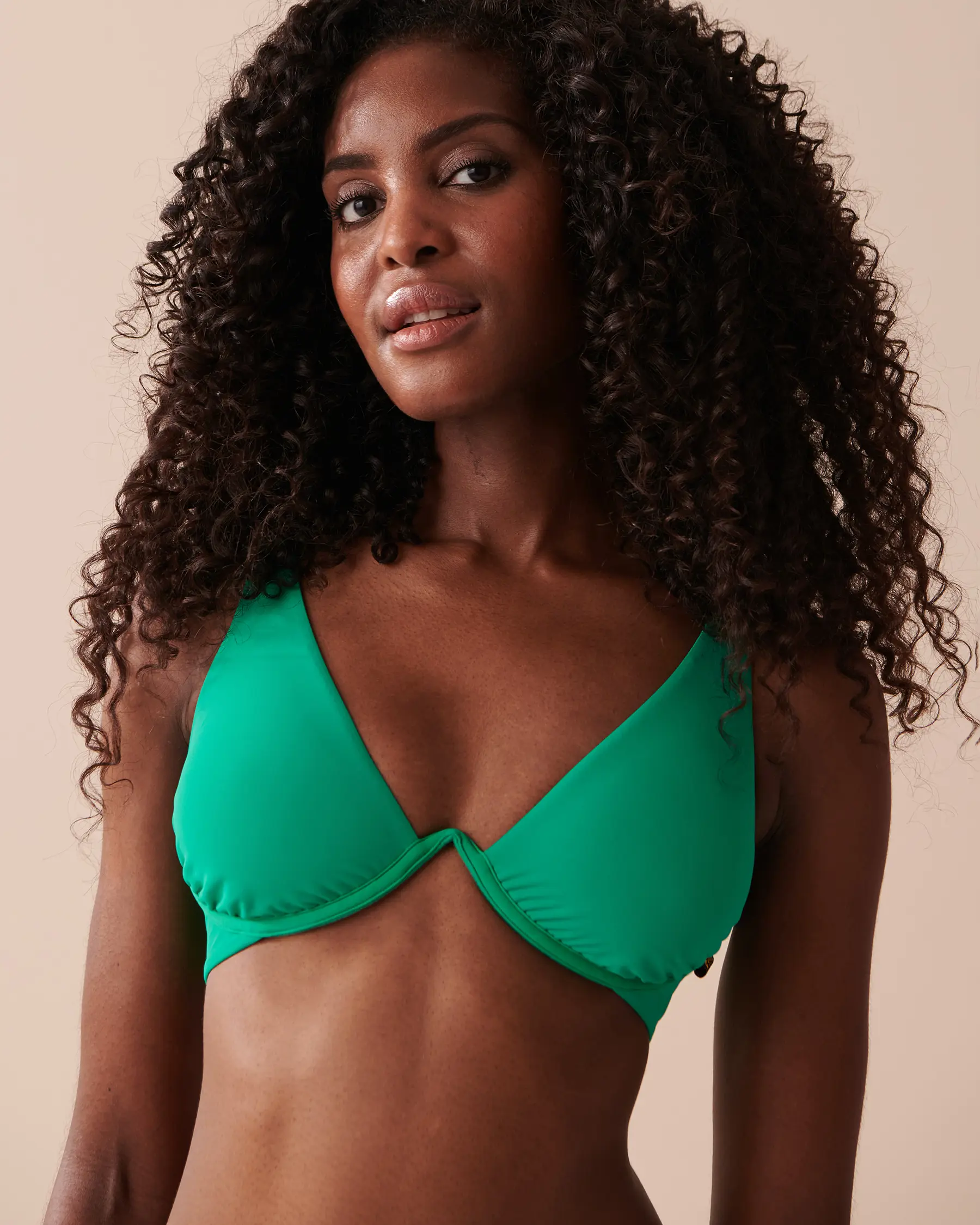 La Vie en Rose EMERALD Plunge Bikini Top. 1