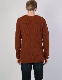 Regular Fit Bisiklet Yaka Erkek Turuncu Kazak