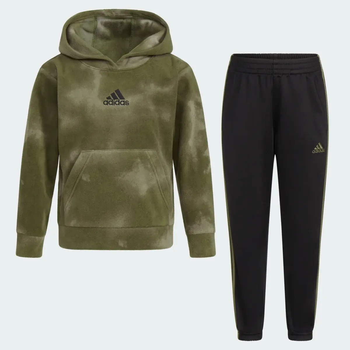 Adidas Two-Piece Printed Microfleece Pullover and Jogger Set. 3