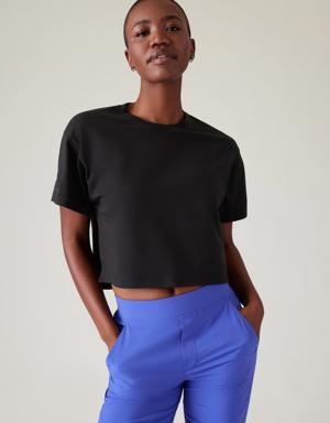 Athleta Effortless Crop Tee black