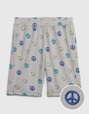 Kids Recycled Graphic PJ Shorts gray