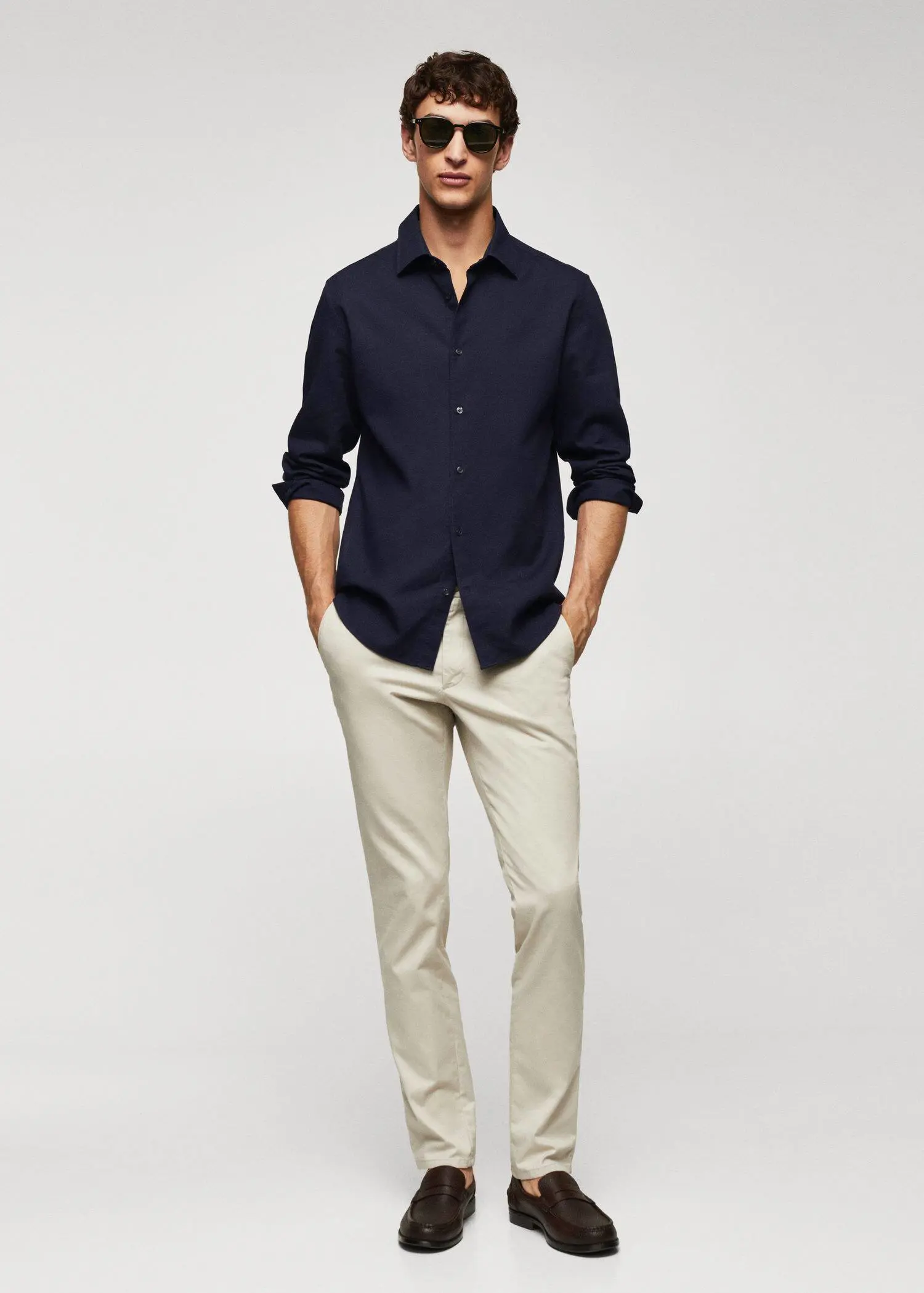 Mango Slim-fit cotton structured shirt. 2