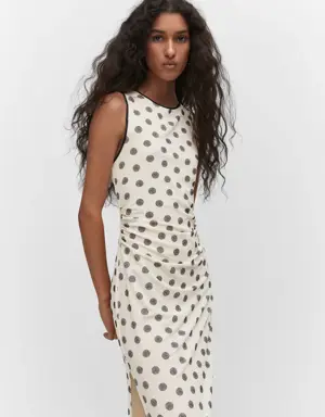 Printed dress with back opening