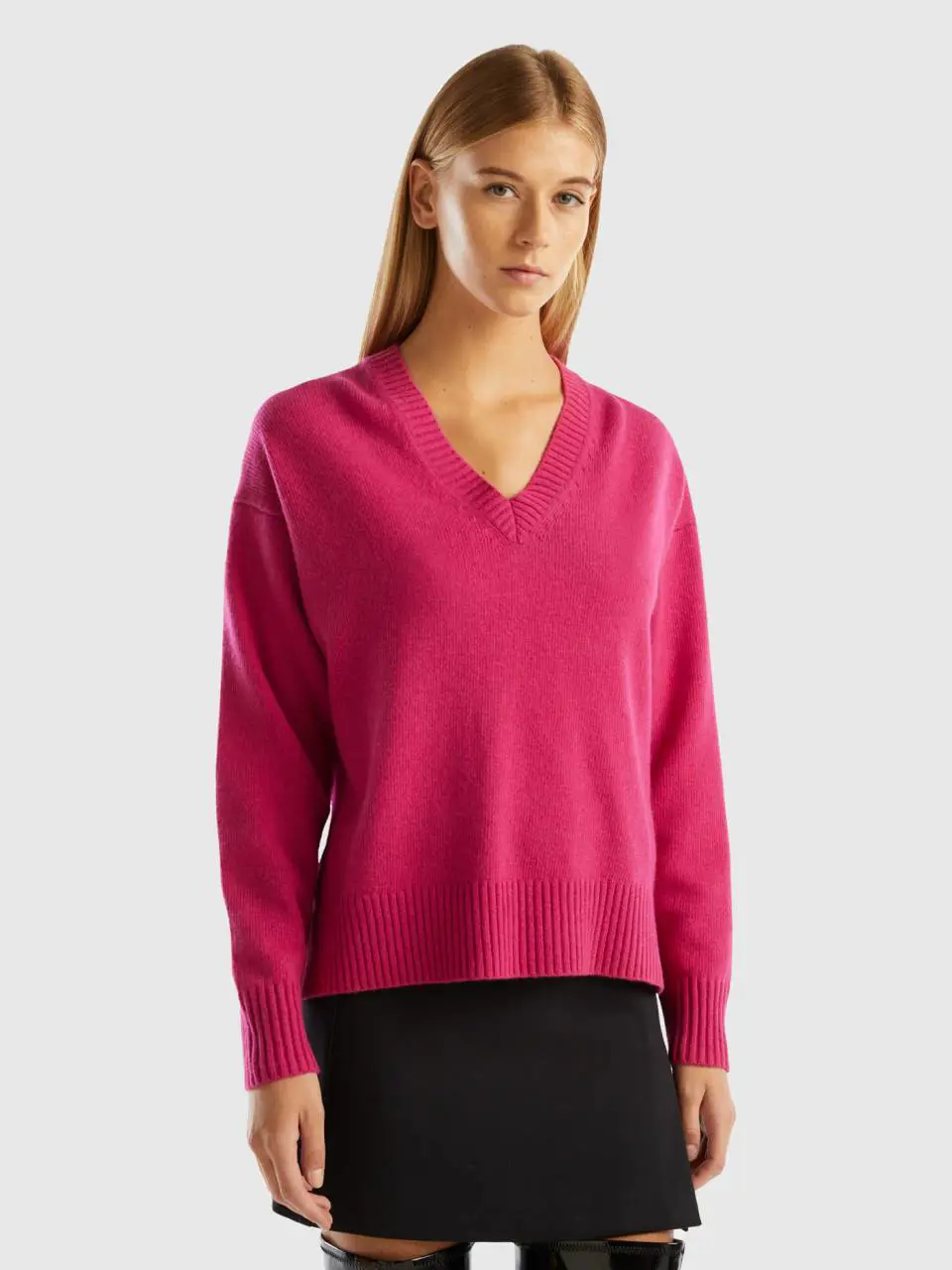 Benetton oversized fit sweater with slits. 1