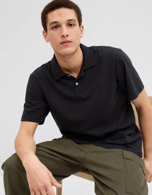 100% Organic Cotton Polo Shirt black