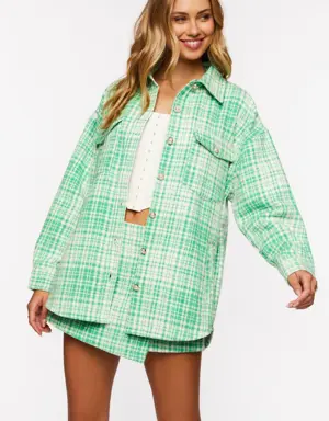 Forever 21 Plaid Wrap Skort Green/Cream