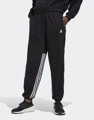 Adidas Hyperglam 3-Stripes Oversized Cuffed Joggers with Side Zippers