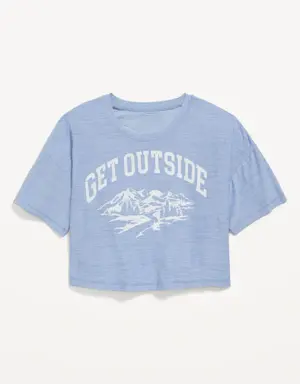 Breathe ON Short-Sleeve Cropped Slub-Knit Performance T-Shirt for Girls multi